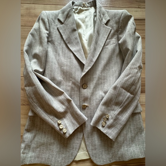 Yves Saint Laurent vintage pinstripe suit / jacket & pants. YSL buttons - Picture 9 of 15